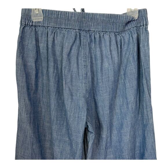 J. Crew Chambray Tie-Waist Pant Blue Classic Wash L0874 Size 4 - Picture 8 of 12